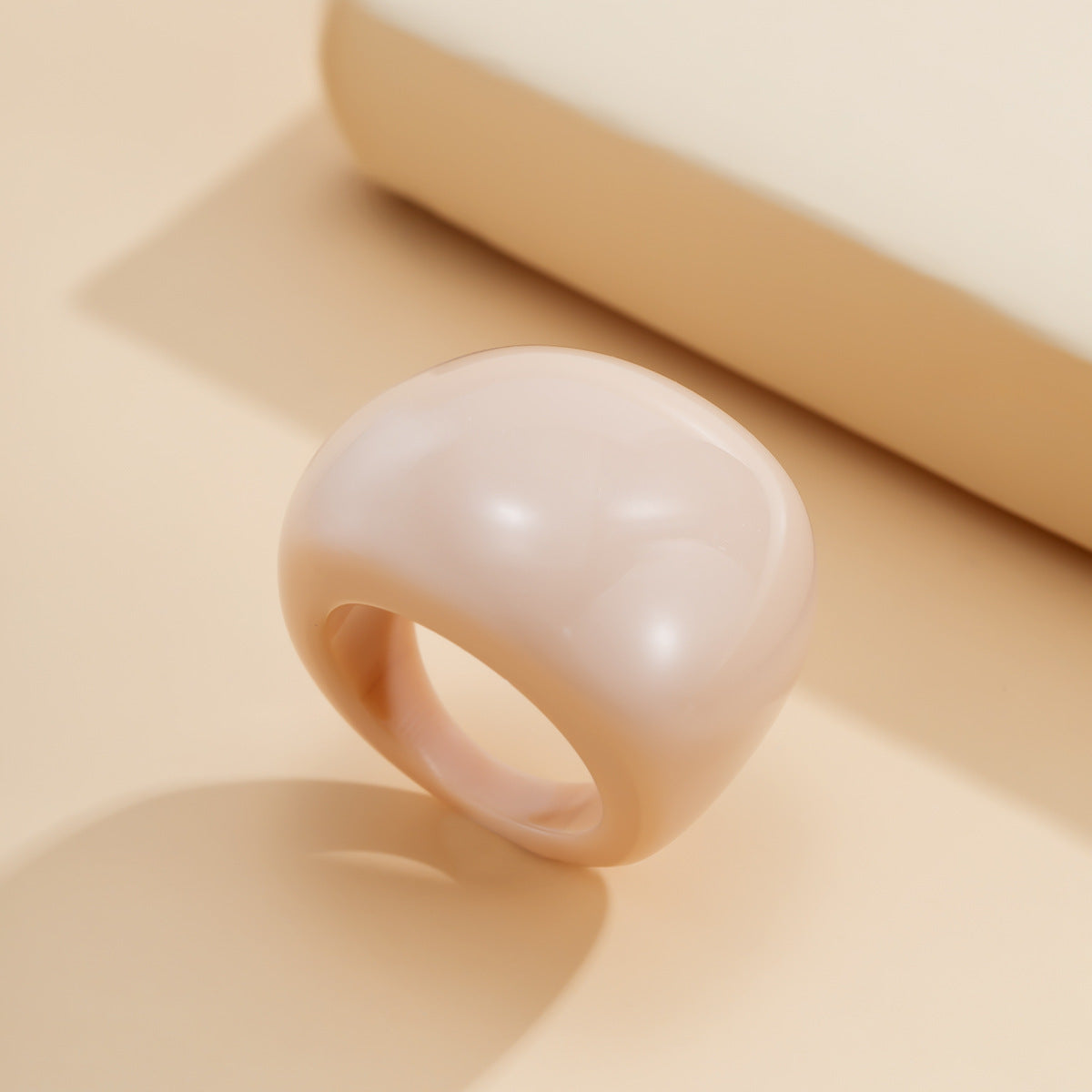 Retro Geometric Ring with Macaron-colored Design