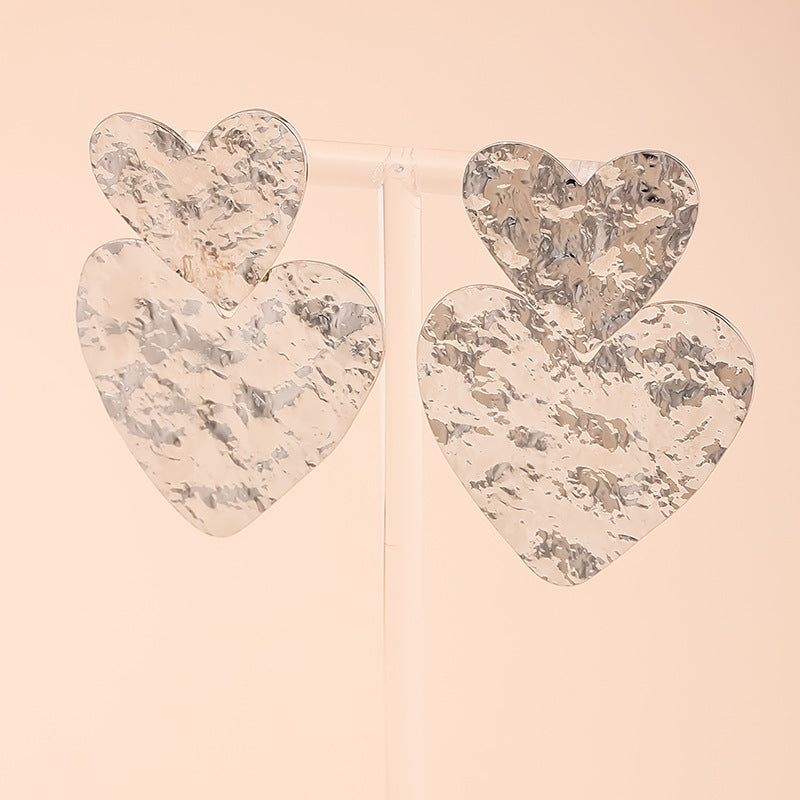 Exaggerated Geometric Pleated Love Earrings - Vienna Verve Collection