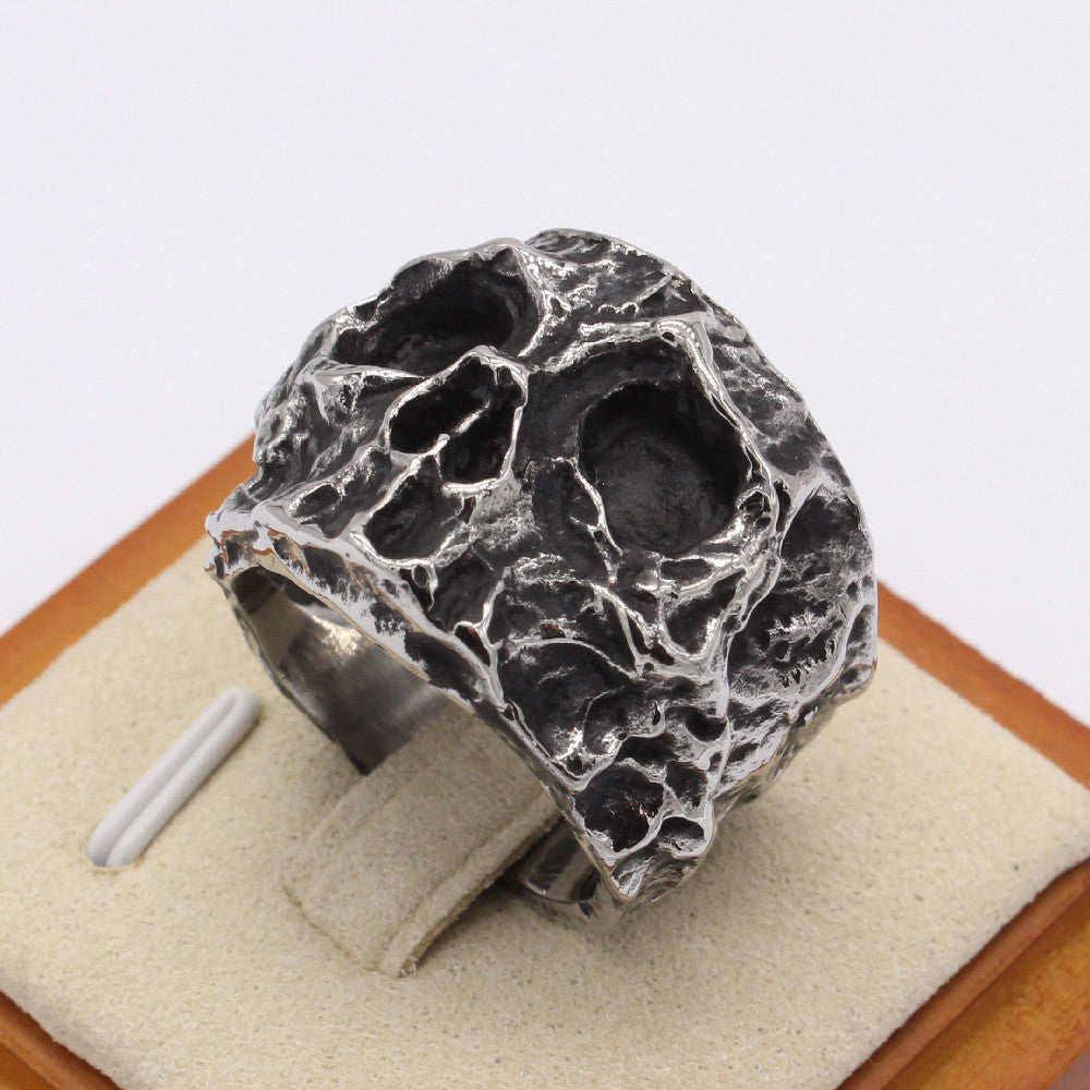 Skull Signet Titanium Steel Ring