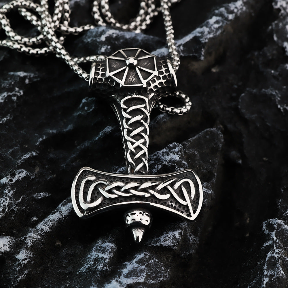 Planderful Shop Titanium Steel Viking Necklace Pendant Celtic Knot For Men Durable Nordic Style