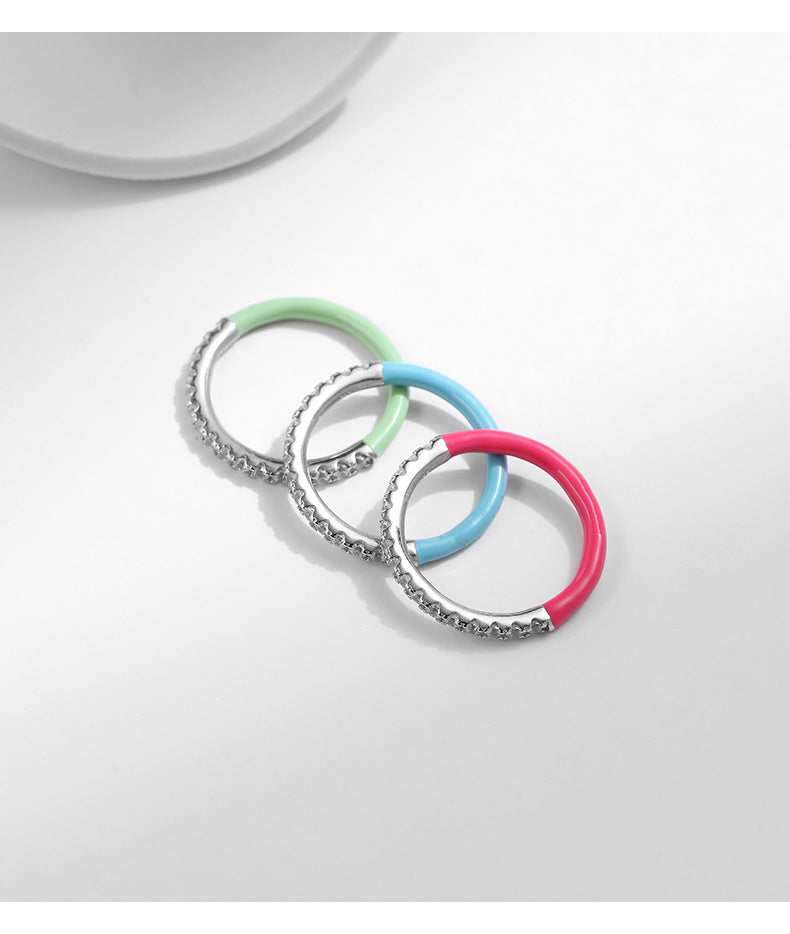 Sterling Silver Zircon Dopamine Candy Sweet Food Ring for Women