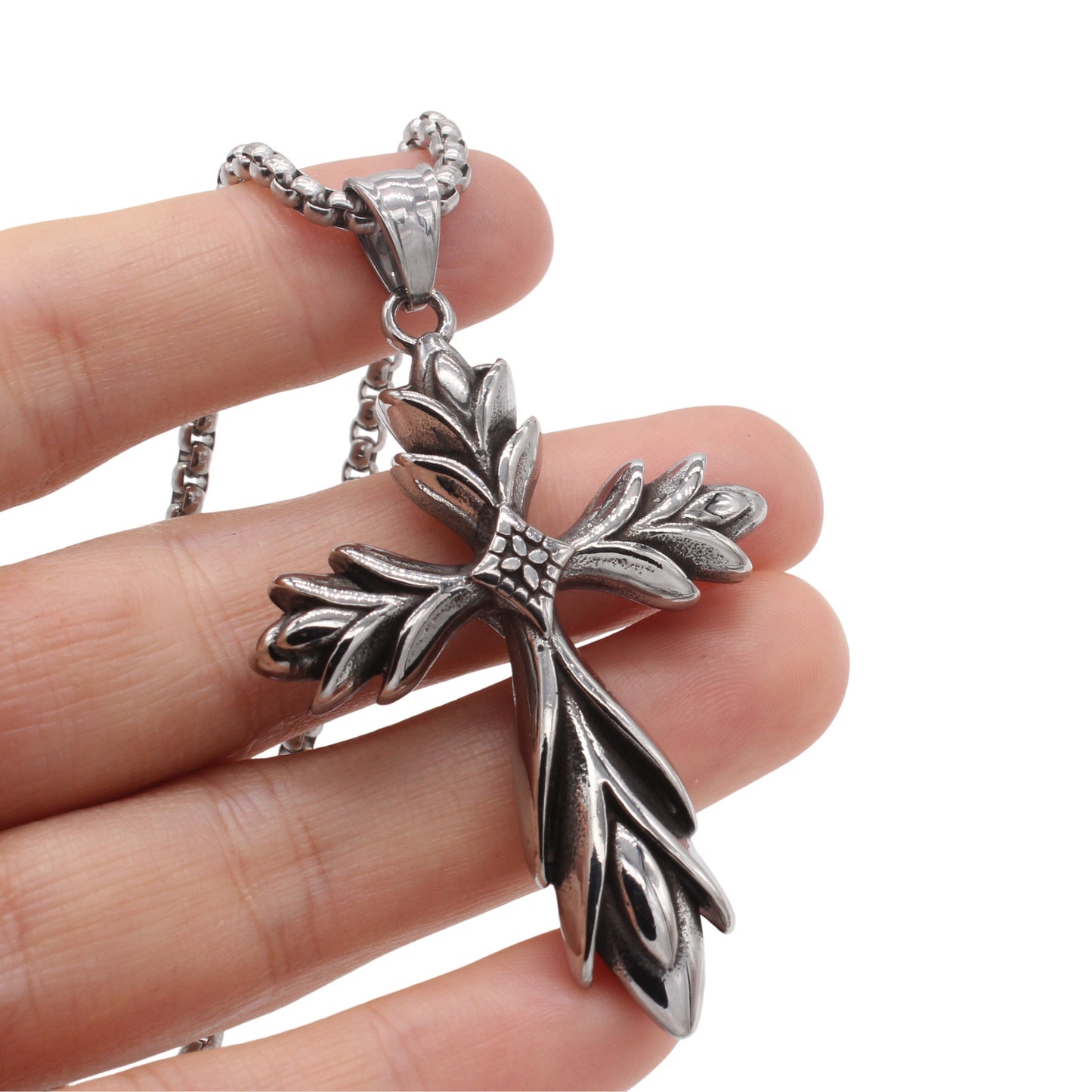 Planderful Jewelry Everyday Genie Cross Pendant For Men Personalized Vintage European American Style Stainless Steel