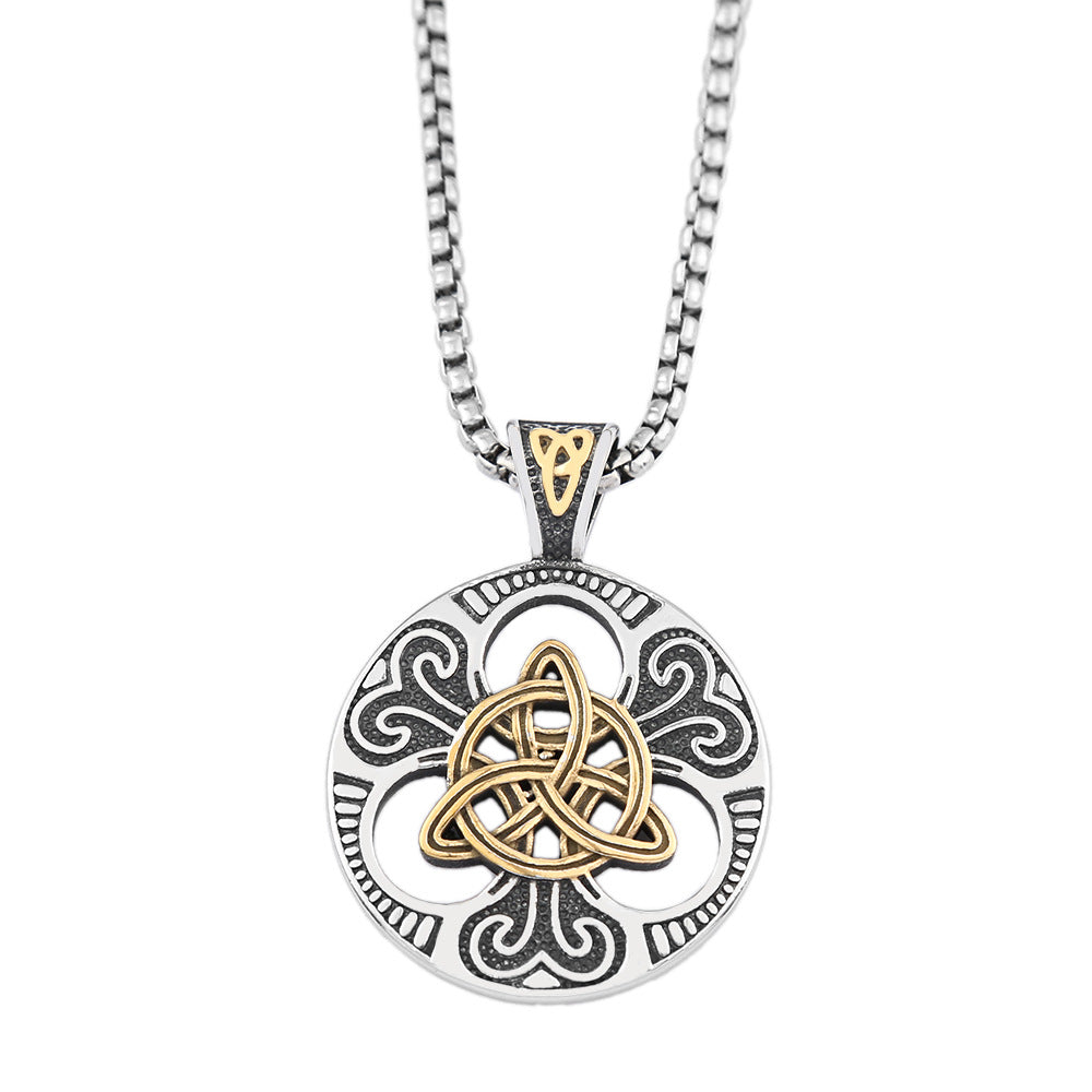 Foreign Trade Explosion Stainless Steel Irish Knot Pendant Necklace for Men