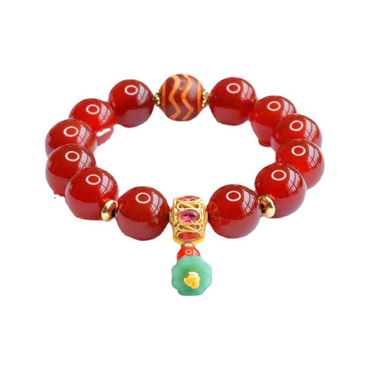 Heavenly Bead Fortune's Favor Bracelet with Red Agate and Jade