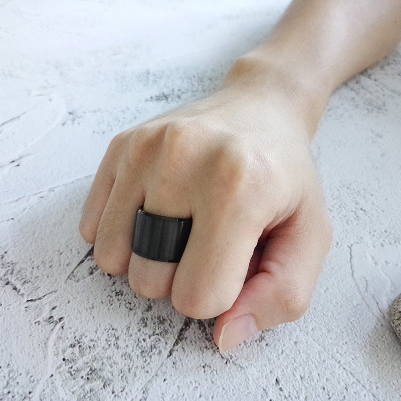 Stainless Steel Aperture Plain Ring Personalized Jewelry