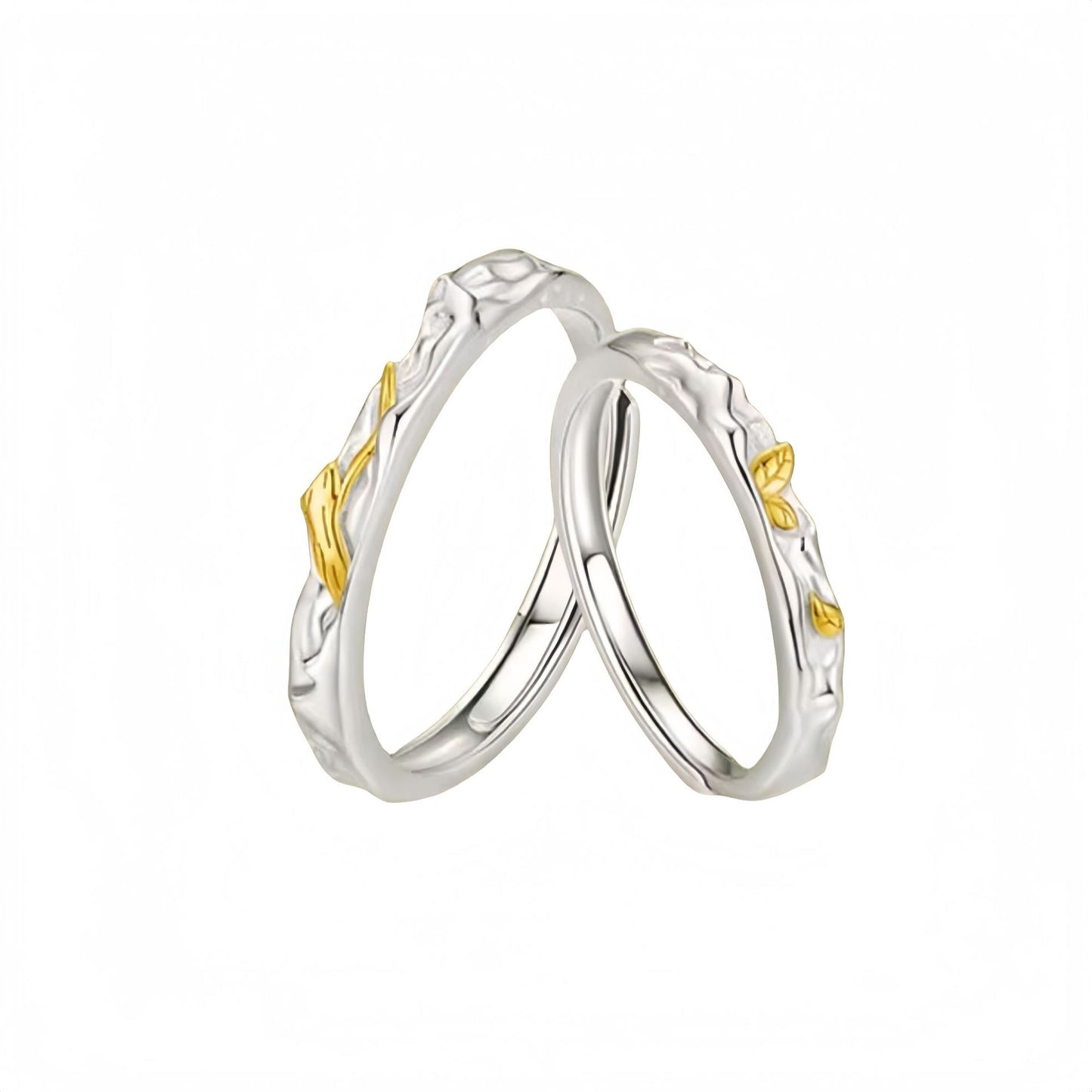 New 925 Sterling Silver Dead Wood Spring Ring Niche Valentine's Gift