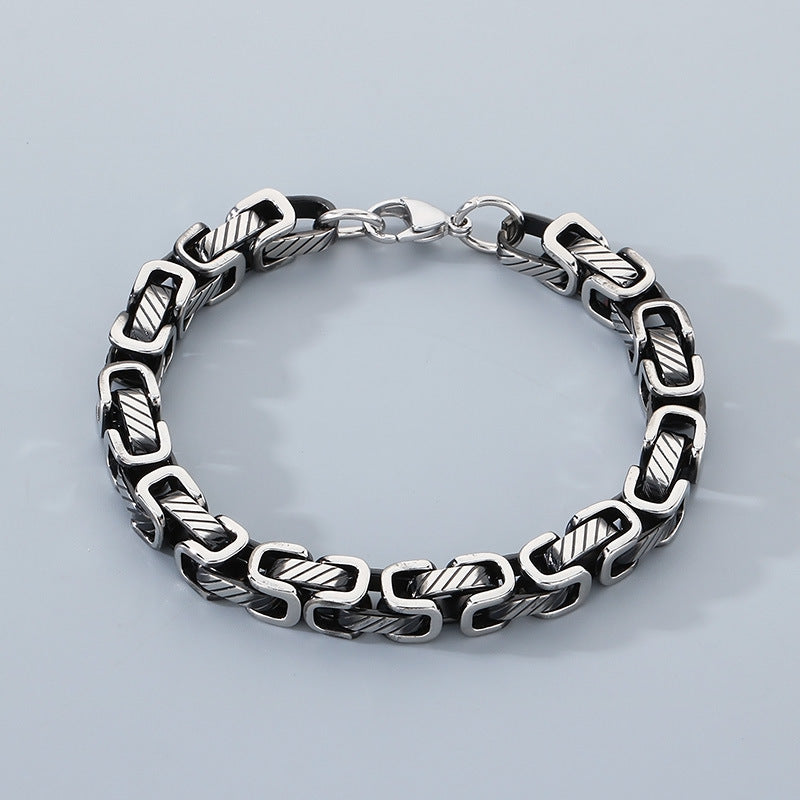 Planderful Byzantine Emperor Chain Mens Titanium Bracelet