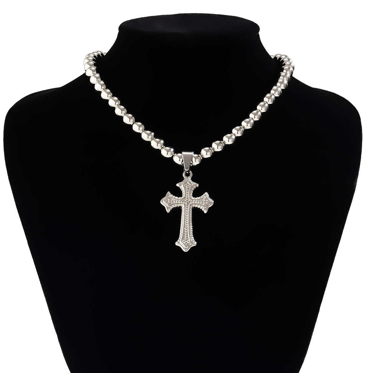 Dark Punk Halloween Necklace with Cross Pendant for Women