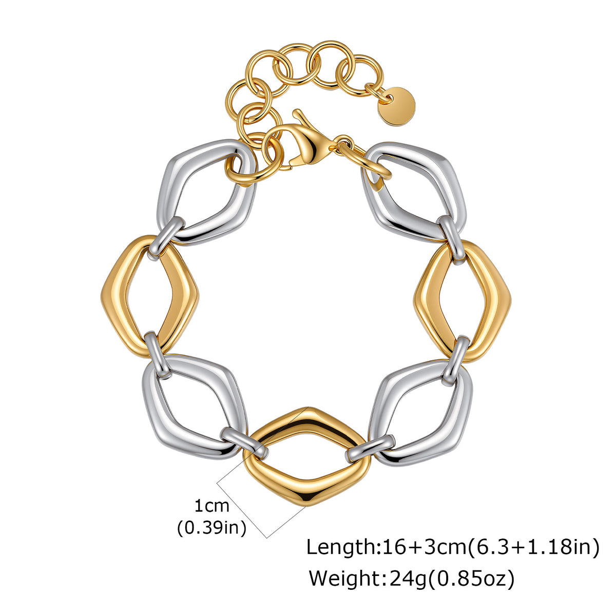 Women's – Stainless Steel All-Light Hollow Geometric Rhombus Bracelet