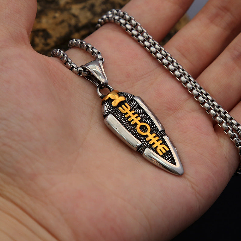 Titanium Steel Viking Arrow Pendant Necklace for Men