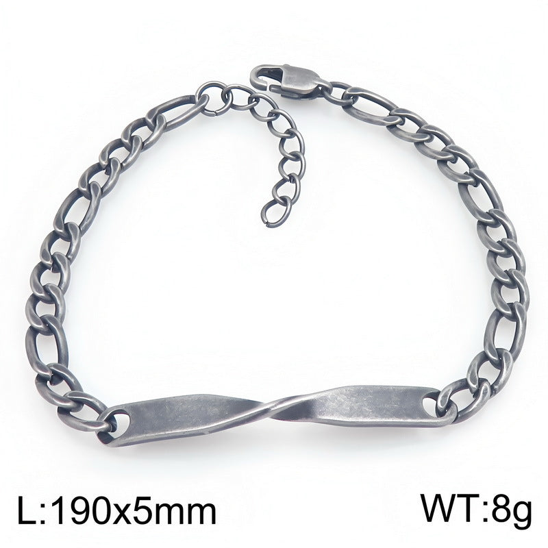 Cold Style Adjustable Extension Chain Bracelet Mobius Twist Long Curved Bar Nk Chain