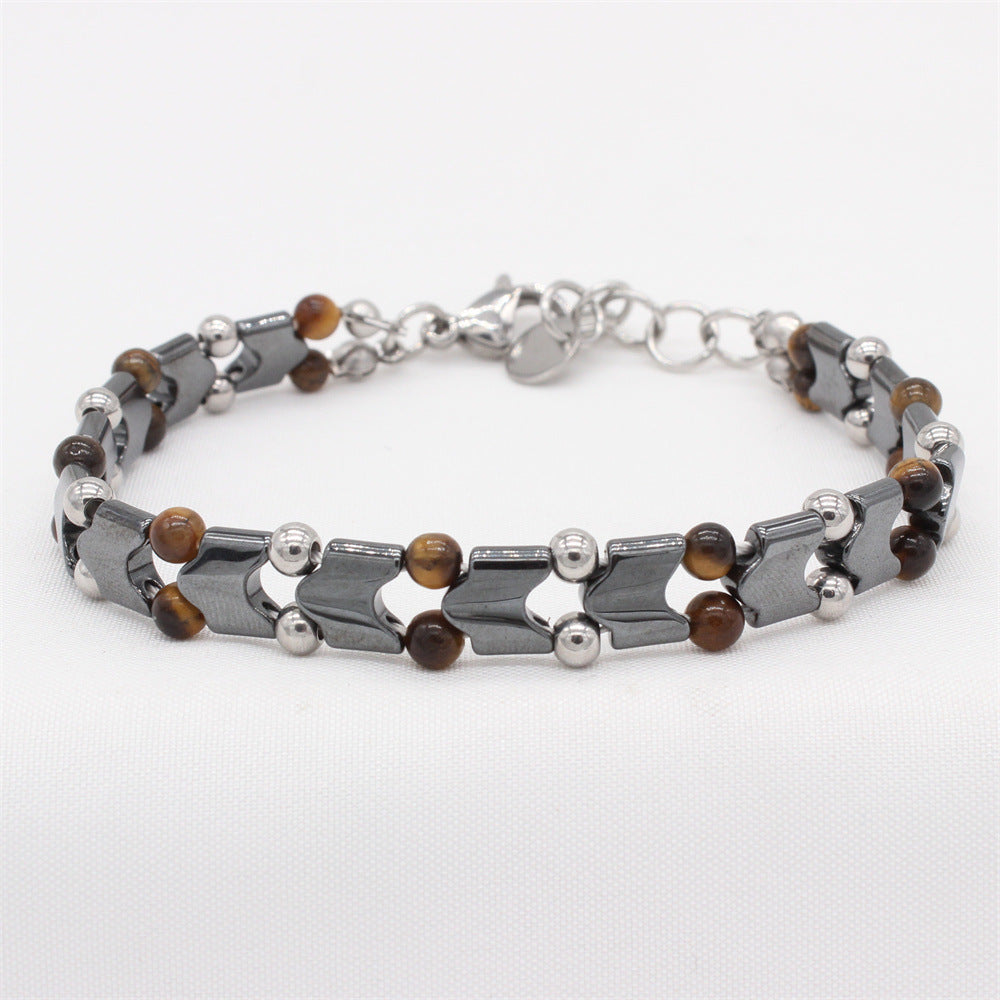 Planderful Everyday Genie Bracelet – Personalized Black Gallstone Tiger's Eye Beaded Jewelry