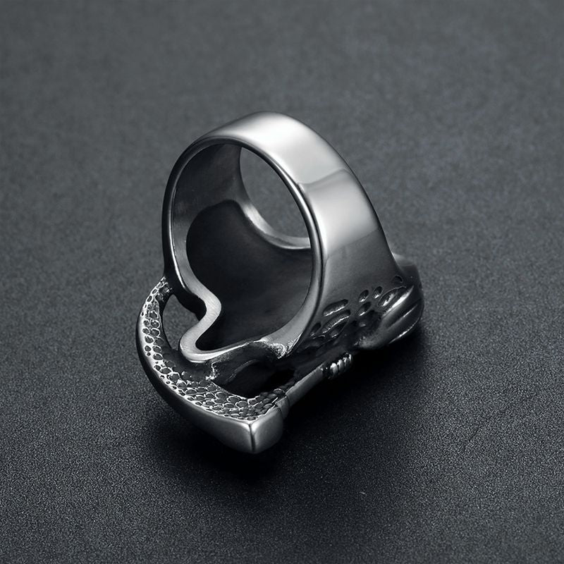 Punk Skull Ring By Planderful Everyday Genie For Men Titanium Steel Polished Reaper Scythe