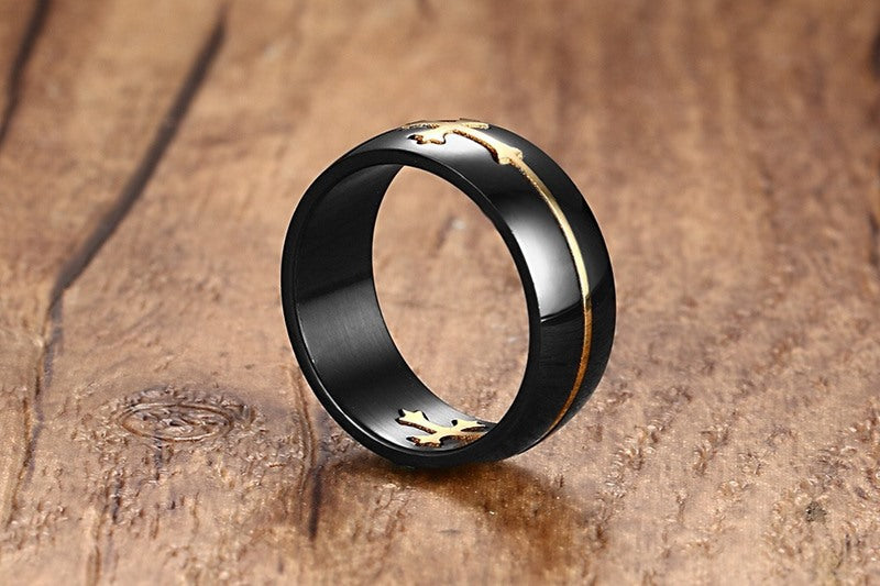 Men Rings Removable Cross Ring Titanium Steel Wholesale