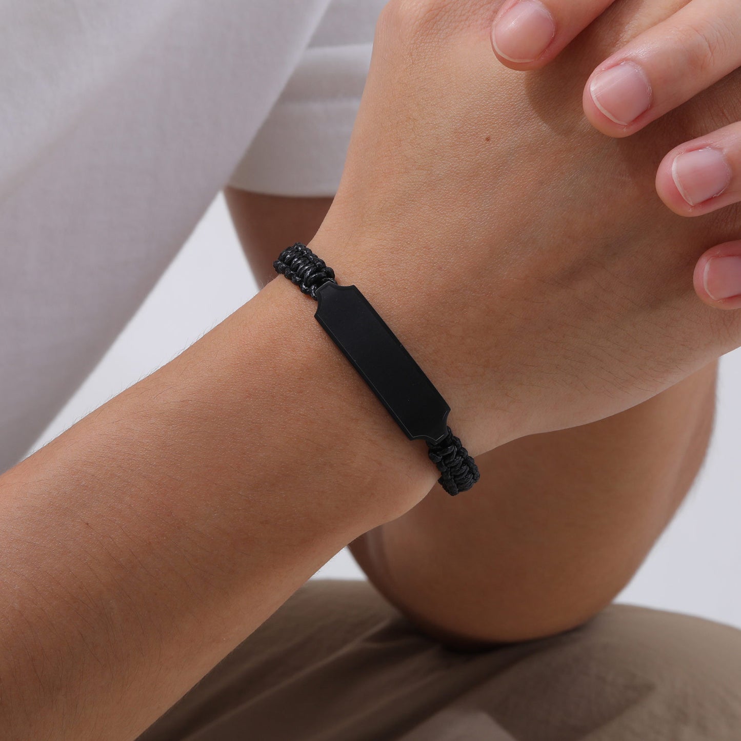 Adjustable Men's Personality Bracelet Simple Hand-Woven Wax Rope