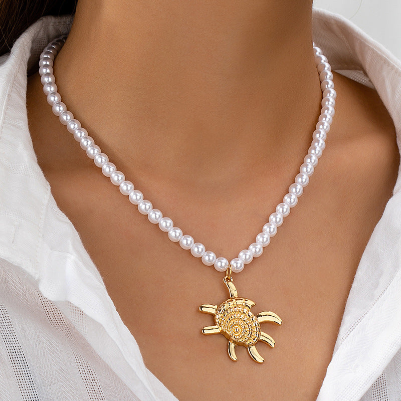 Planderful Vienna Verve Necklace – Vintage Metal Spiral Sunflower Design