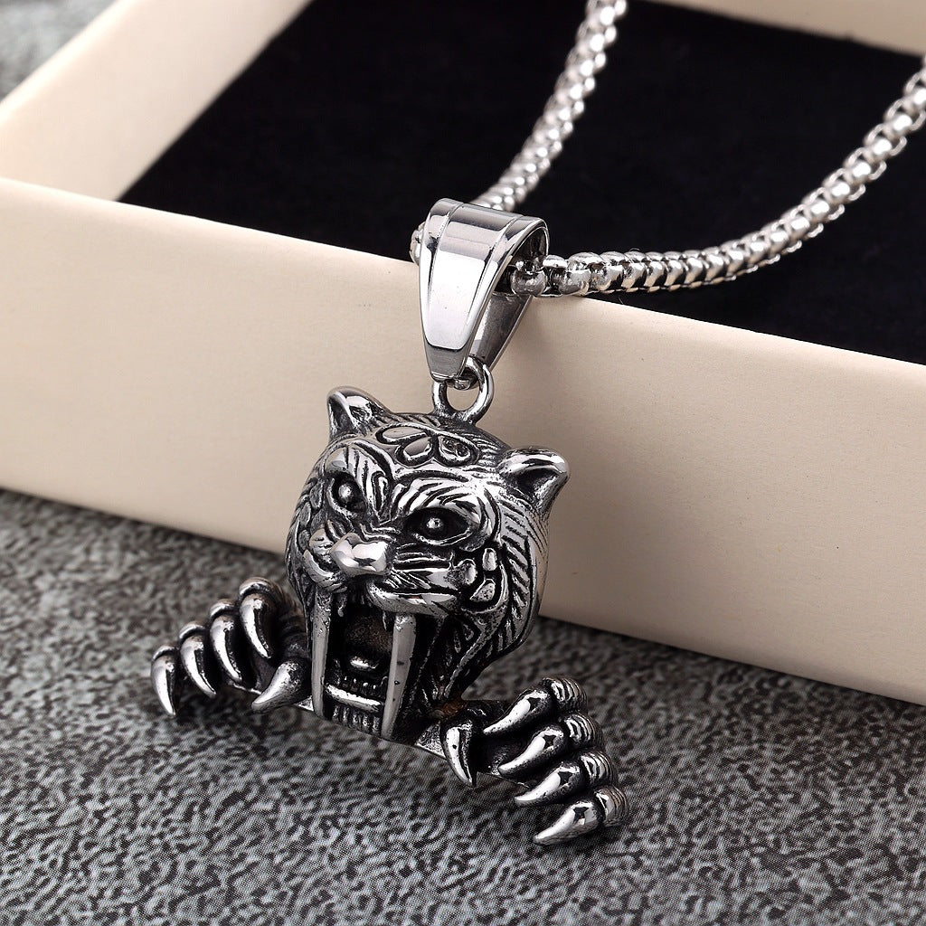 Vintage Stainless Steel Pendant Necklace