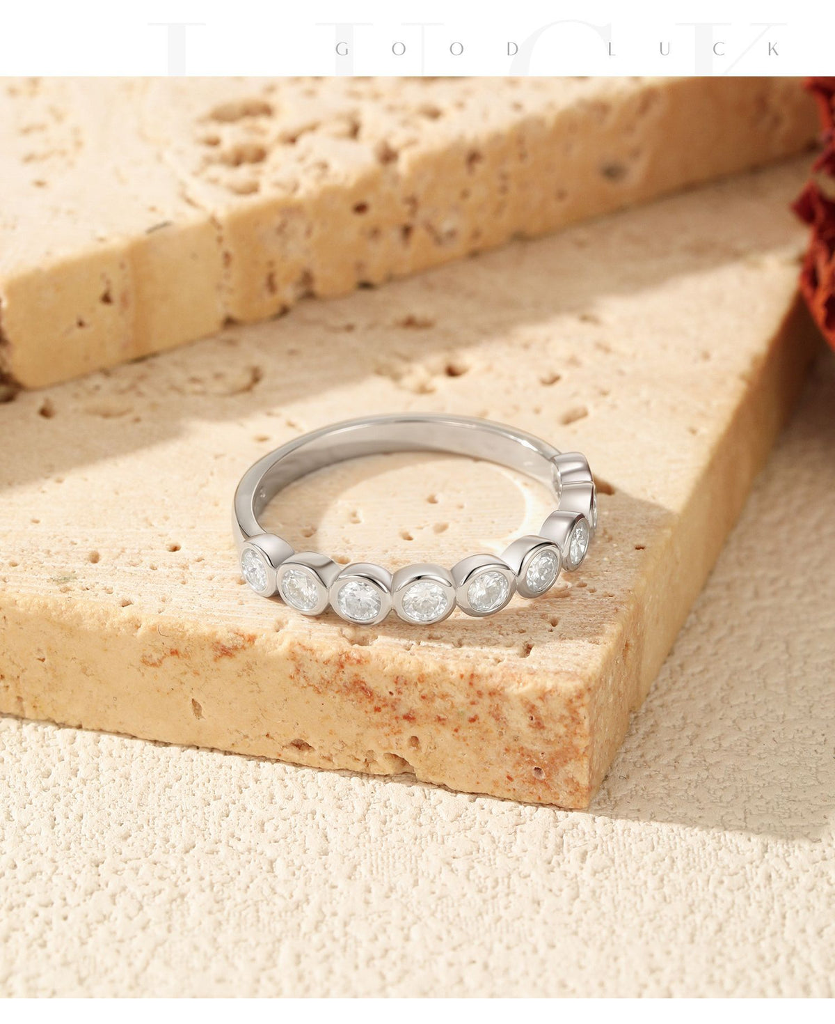 S925 Sterling Silver Bubble Moissanite Ring