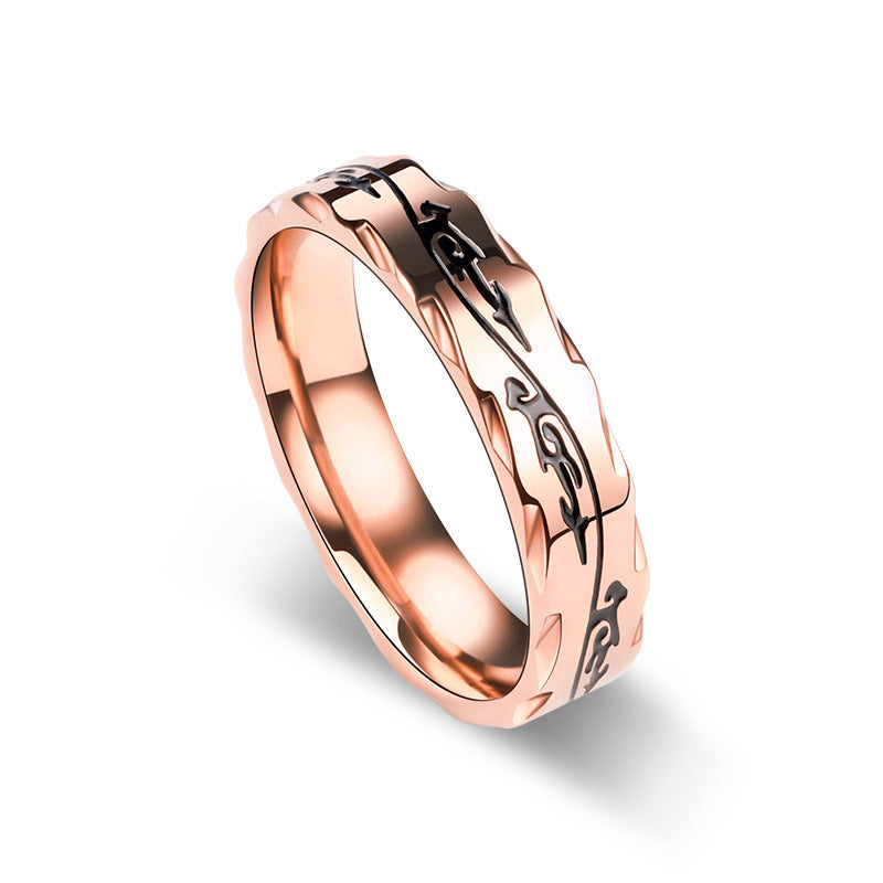 Planderful Titanium Steel Mens Ring Everyday Genie For Men Light Luxury Hip Hop Style Single Index Finger