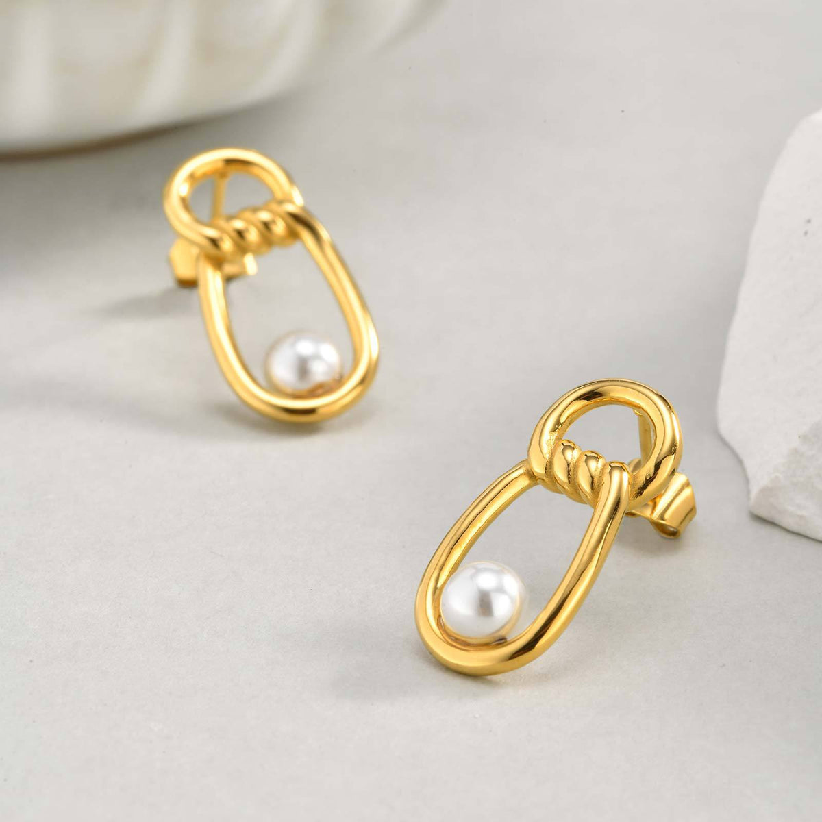 Stainless Steel Pearl Earrings