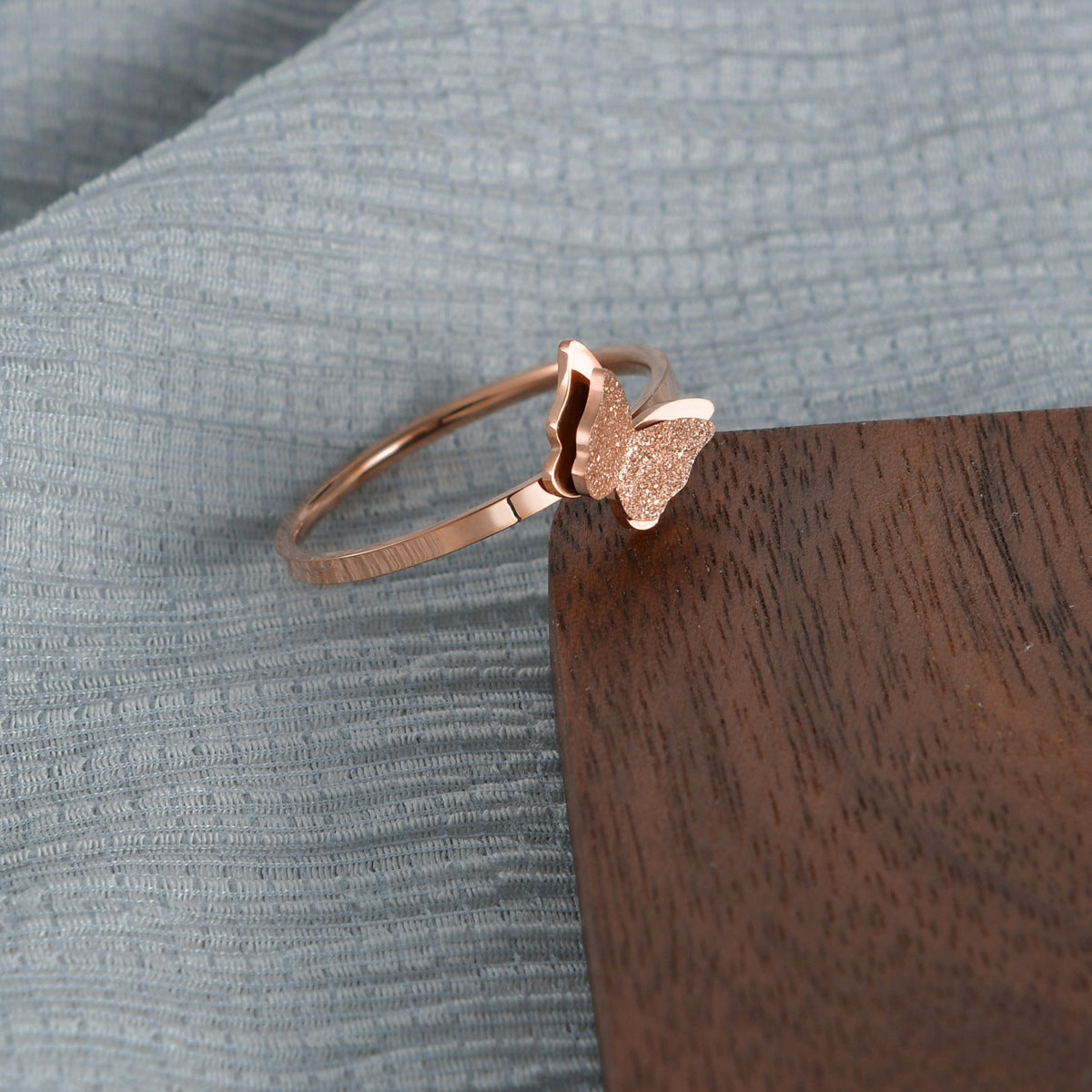 Lucky Cat Butterfly Rose Gold Ring - Everyday Genie Collection