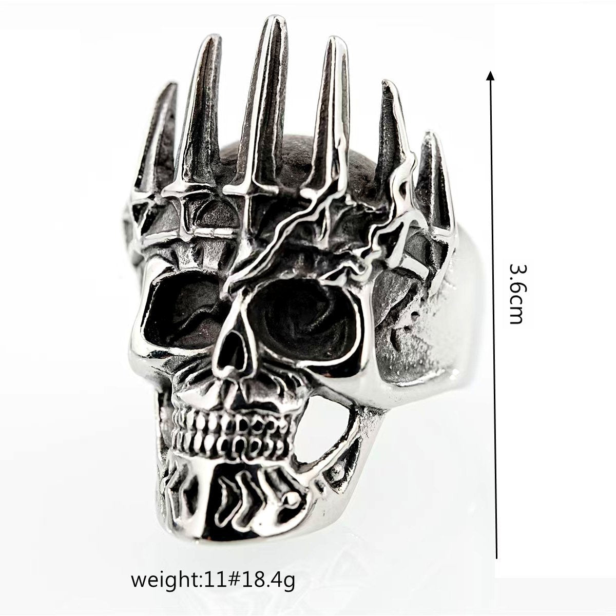 Gothic Skull Crown Stainless Steel Men's Ring