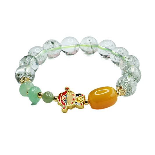 Prosperity Infused Yellow Chalcedony Crystal Bracelet with Wealth Attraction