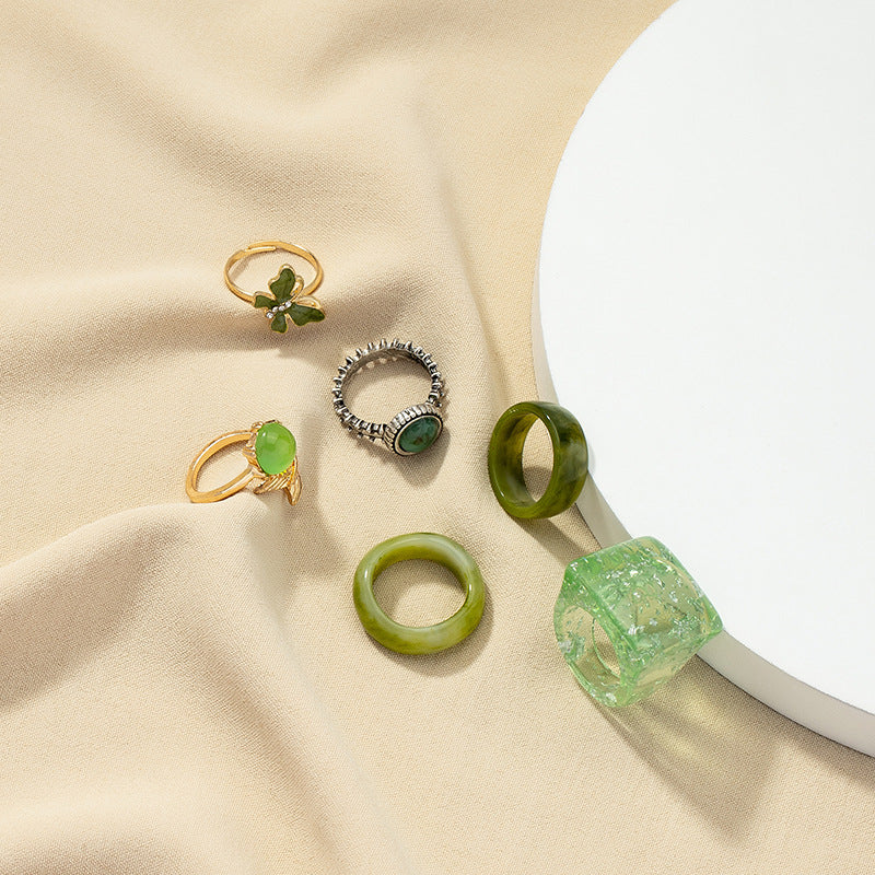 European and American Jewelry Collection: Vienna Verve Ring Set for Women, Instagram-Inspired Hand Jewelry