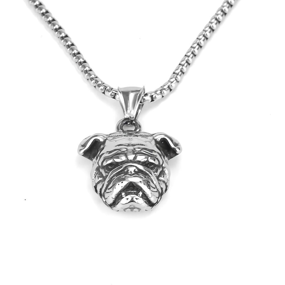 European and American Jewelry Wholesale Titanium Steel Men's Pendant Necklace Retro Hip-Hop Dog Pendant for Men