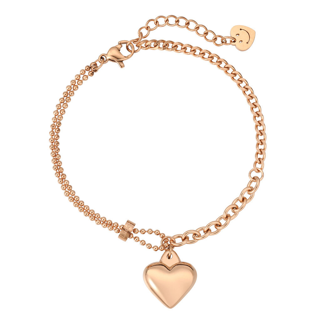 Titanium Steel Bracelet For Women Peach Heart Charm Minimalist Chic By Planderful Everyday Genie