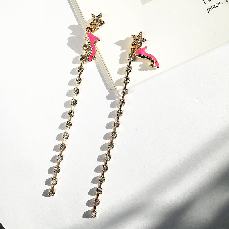 Pink High Heels Exaggerated Earrings - Vienna Verve Collection