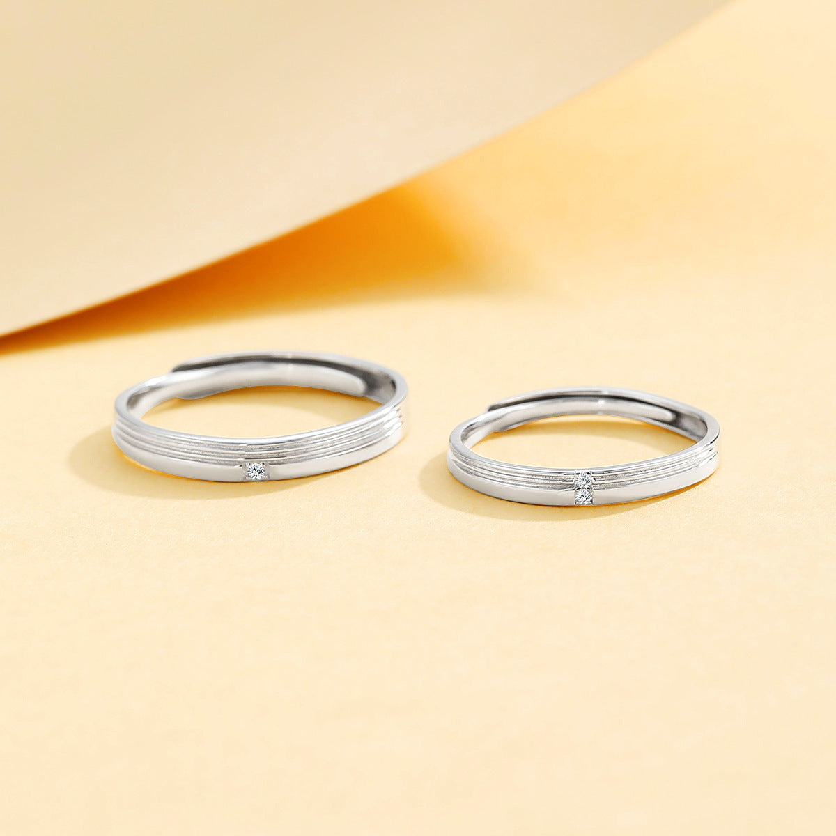 Planderful Jewelry Sterling Silver Couple Ring For Him And Her Light Luxury Unisex Design