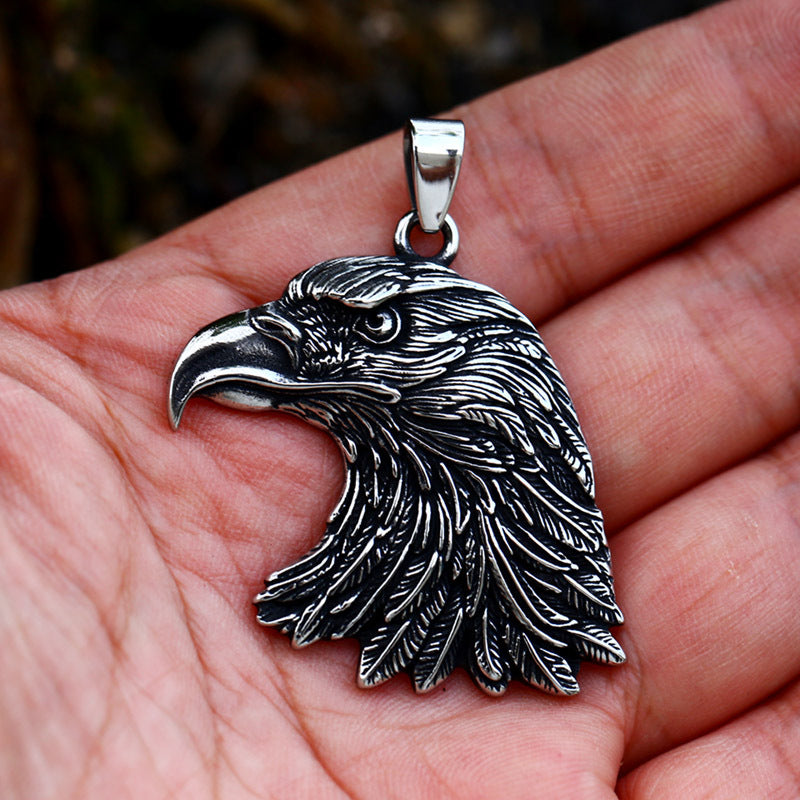 Gothic Eagle Pendant in Dark Titanium Steel for Men - Cross-Border Wholesale Jewelry