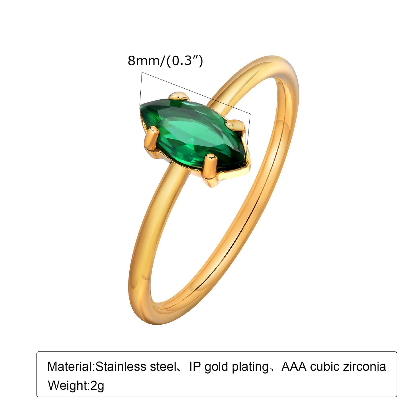 European And American Jewelry Stainless Steel Zircon Ring