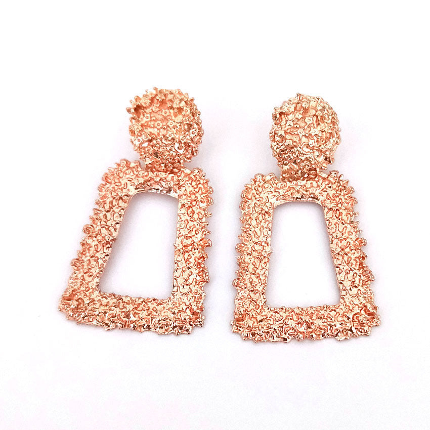 Creative Geometric Metal Big Earrings with Personalized Style