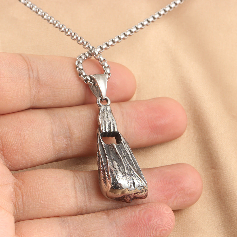 European And American Stainless Steel Skull Pendant Necklace