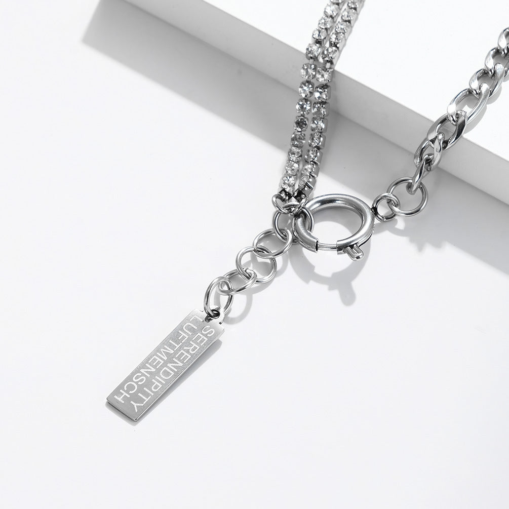INS Cold Wind Zircon Chain Splicing Neck Chain Necklace