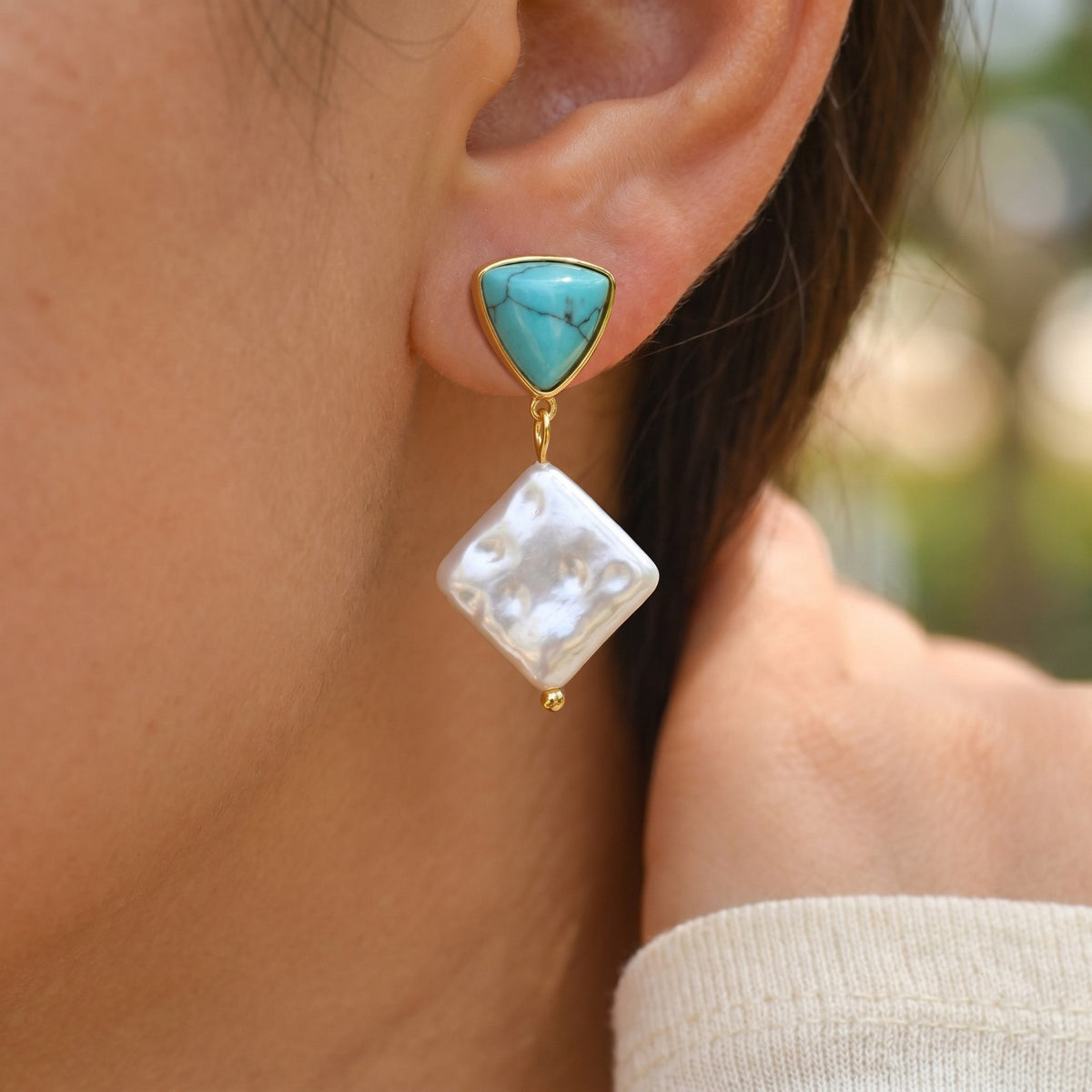 Stainless Steel Pearl Earrings
