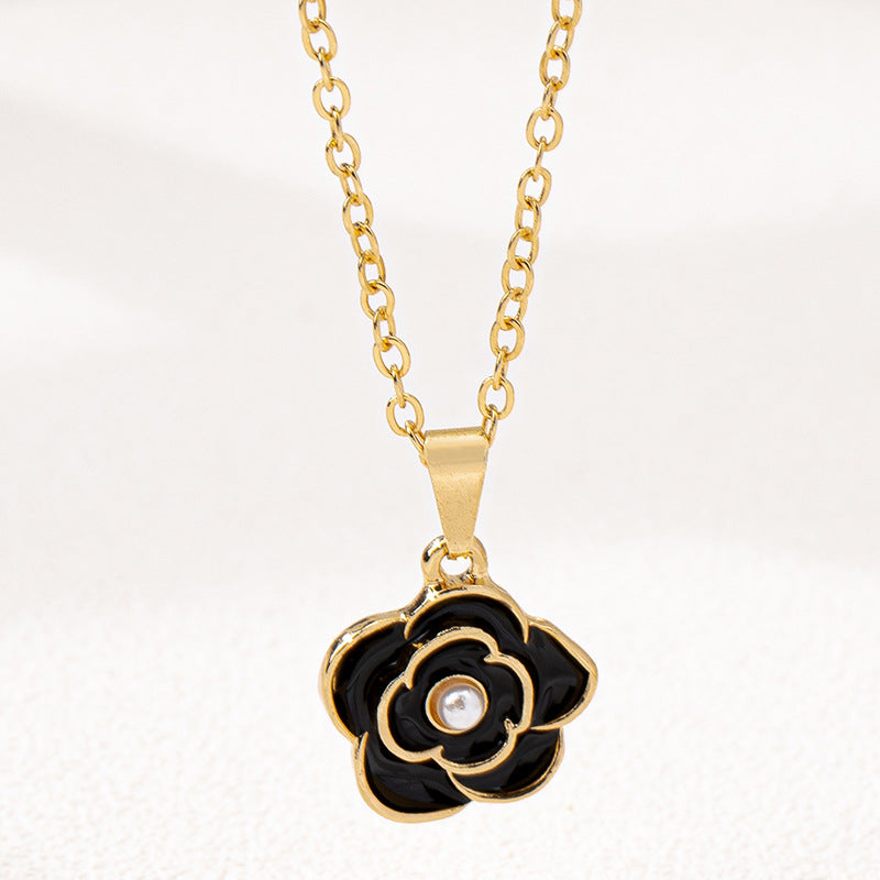 Planderful Vienna Verve Necklace – Stylish Metal Camellia Design