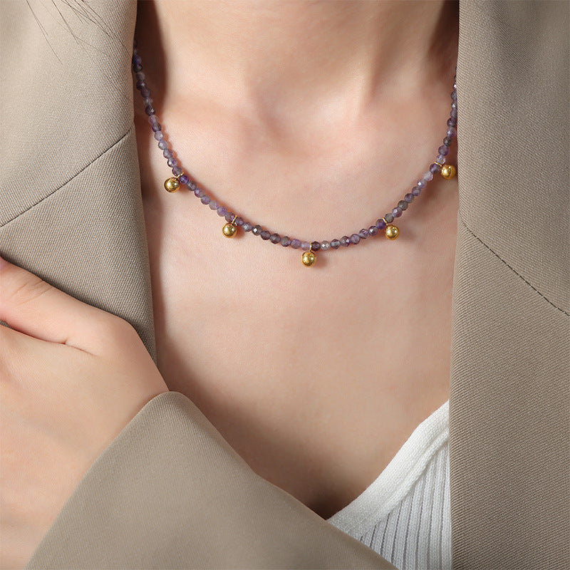 Luxurious Handcrafted Natural Stone Beaded Necklace for Elegant Women