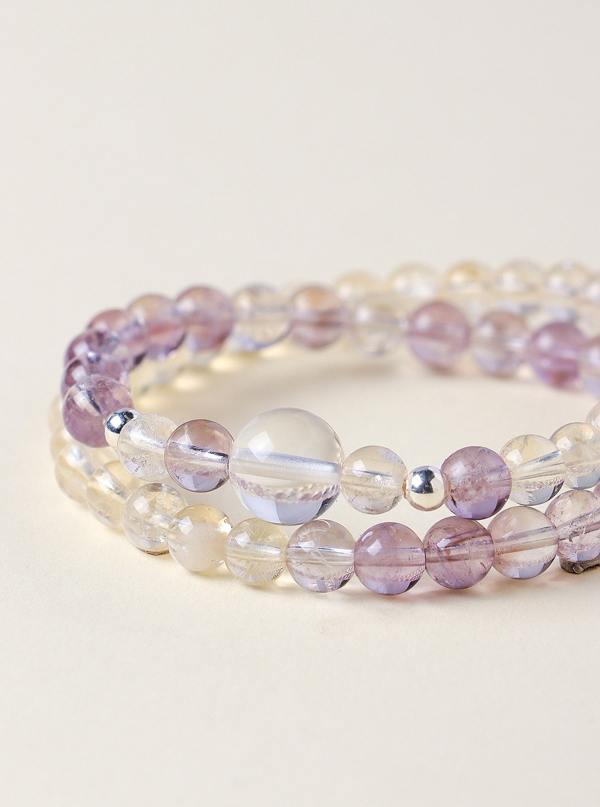 Amethyst Crystal Double-Wrap Bracelet