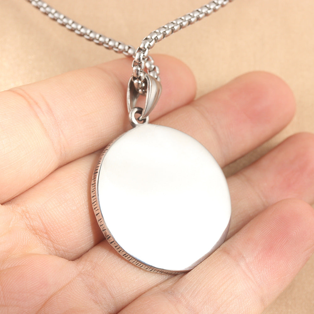 European And American Stainless Steel Universe Round Pendant