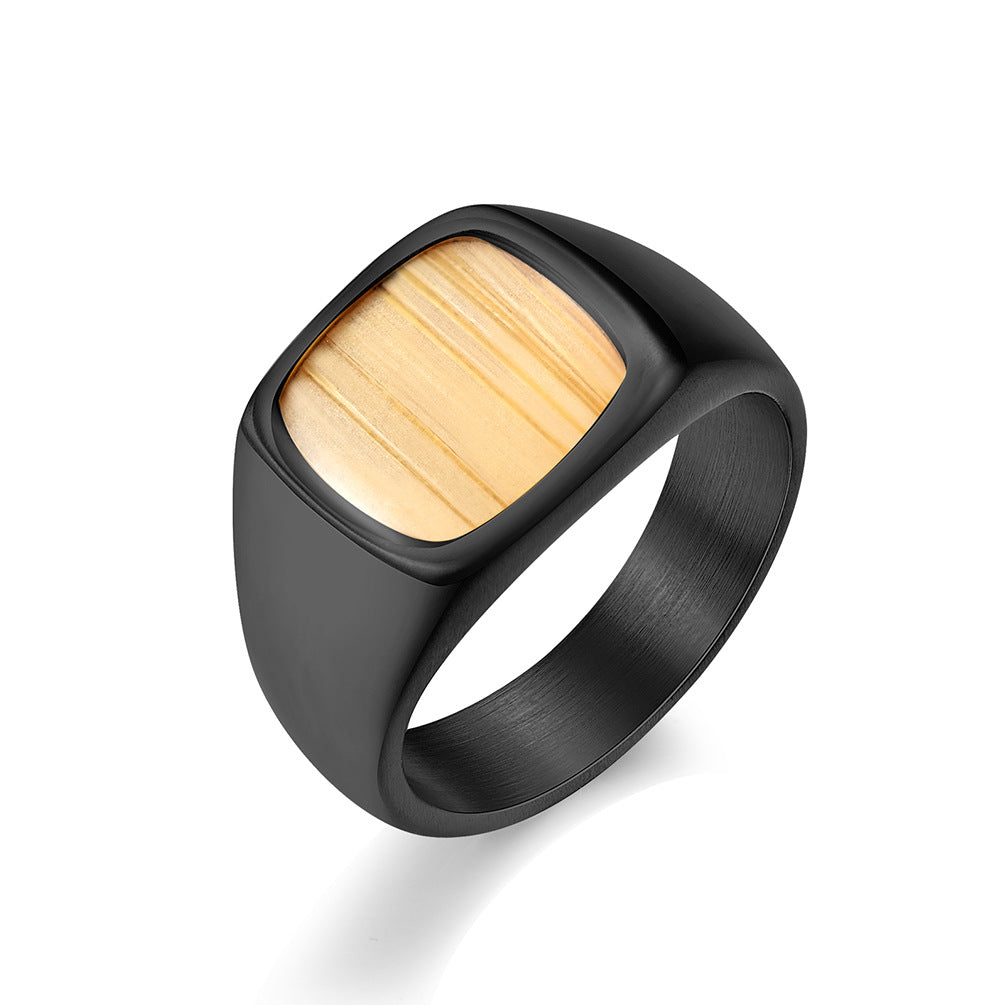 E-commerce Supply Large Plate Smooth Surface Men's Ring