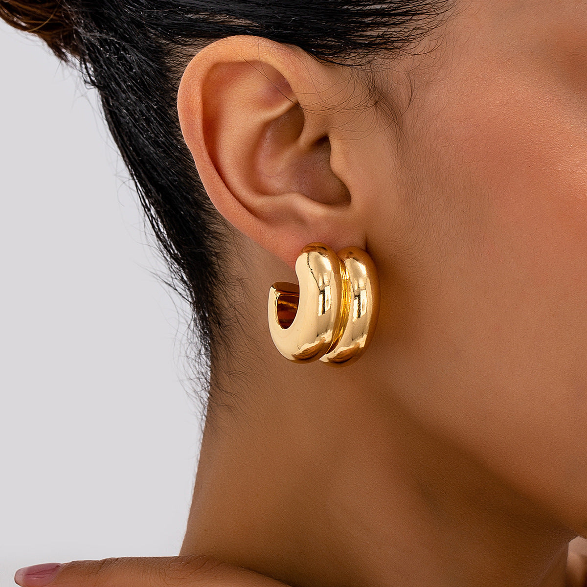 Planderful Vienna Verve Earrings – Fashionable Double-Layer Design for Daily Wear