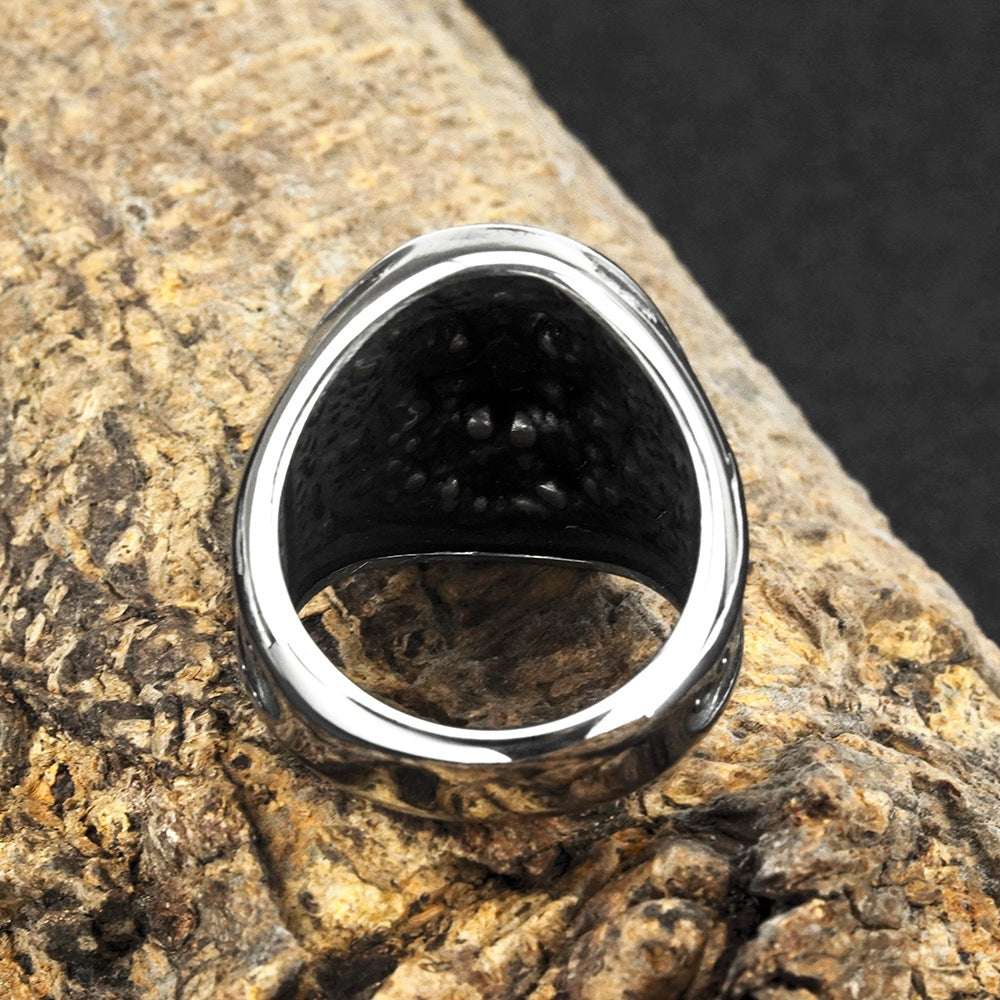 European And American Jewelry Wholesale Men's Viking Wolf Head Ring