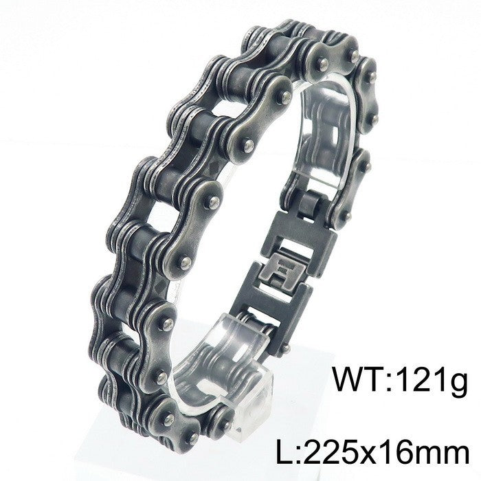 Planderful Men Bicycle Chain Bracelet Street Style Titanium