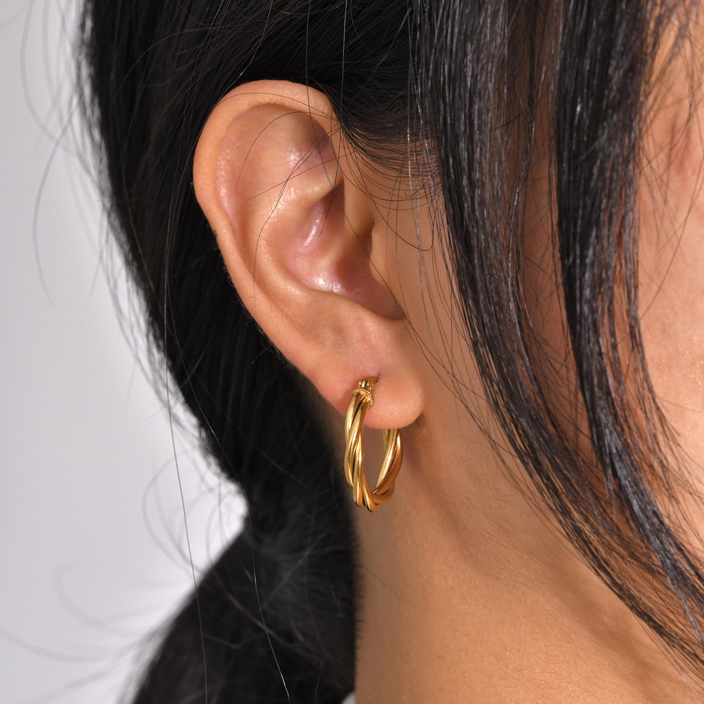 Stainless Steel Twist Earrings Gold Women's Fashion Accessories