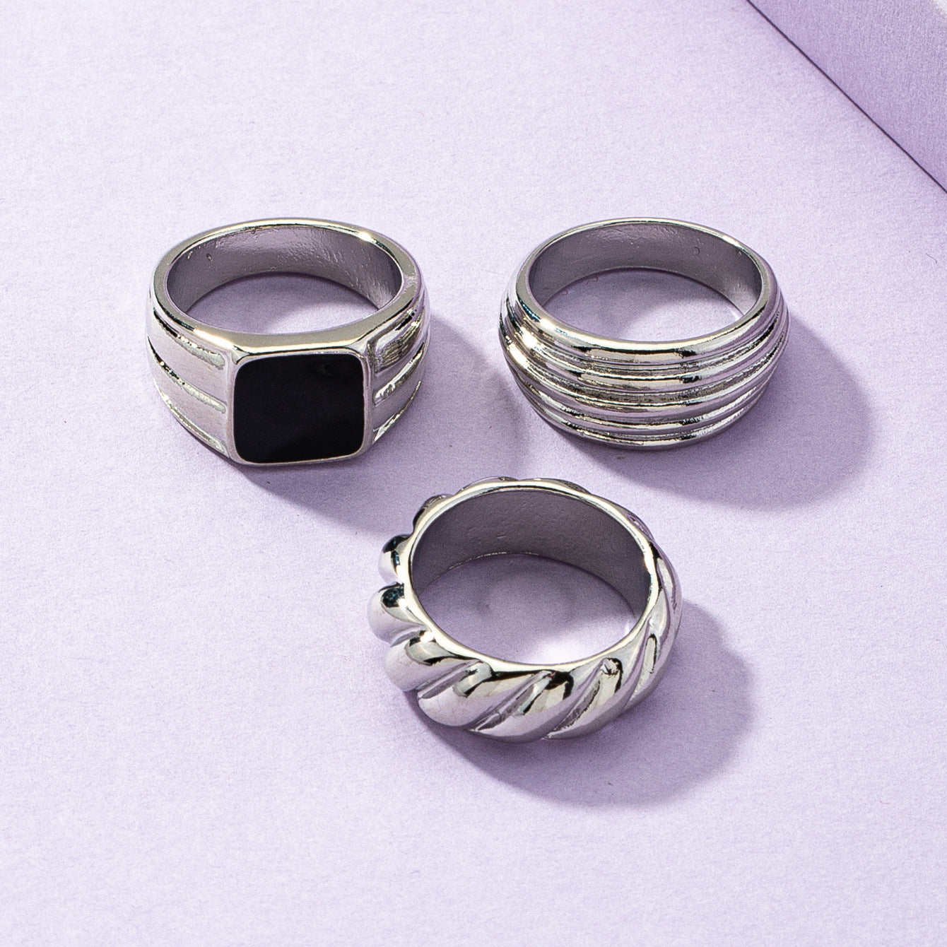 Exquisite Vienna Verve Metal Ring Set - Trio of Rings by Planderful