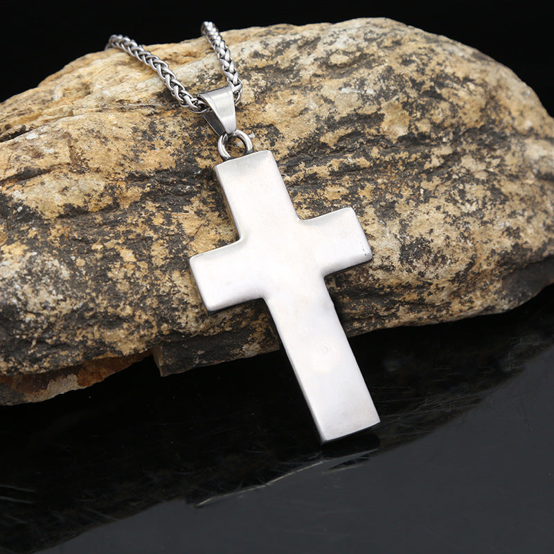 Cross-Border Explosion Retro Savior Stainless Steel Cross Pendant Necklace for Men