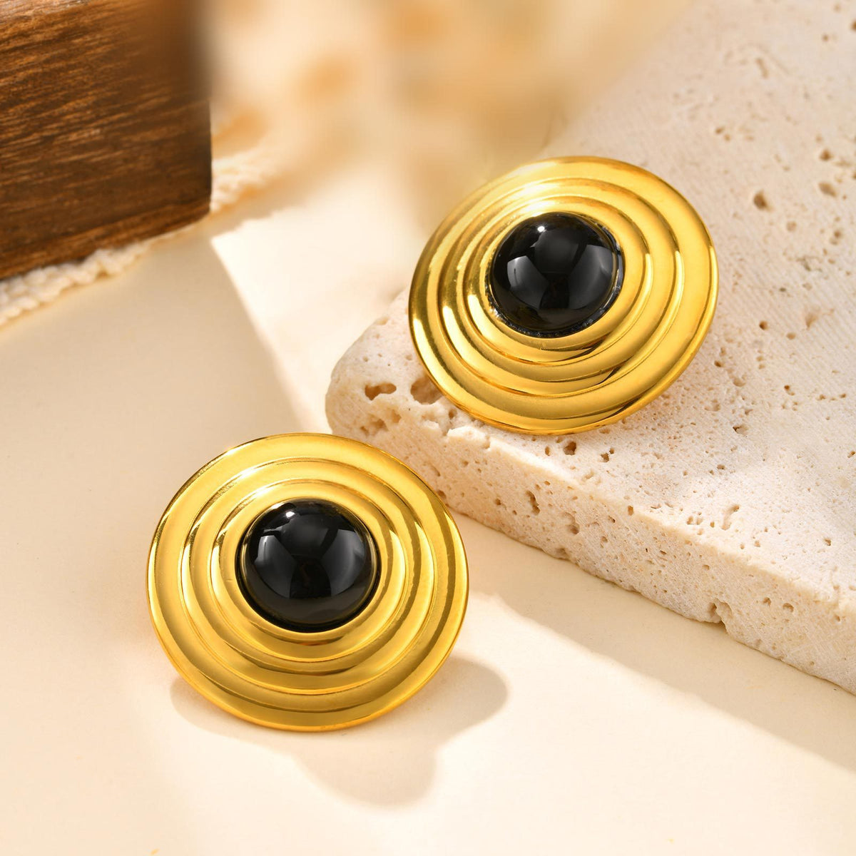Stainless Steel Vintage Black Earrings